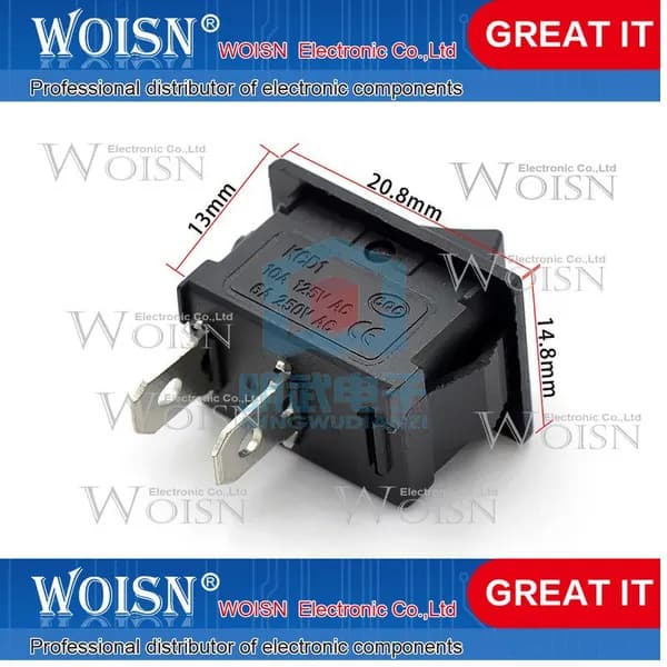 1шт 15 * 21mm boat shaped switch boat shaped XL601-101 2-pin 2-position 250V6A/125V10A KCD1-1 Тип опции доставки: Ship type switch 15X21 (1PC)