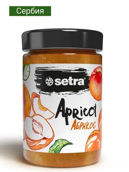 Джем Setra абрикосовый, 335 г, без консервантов, сладкий подарок