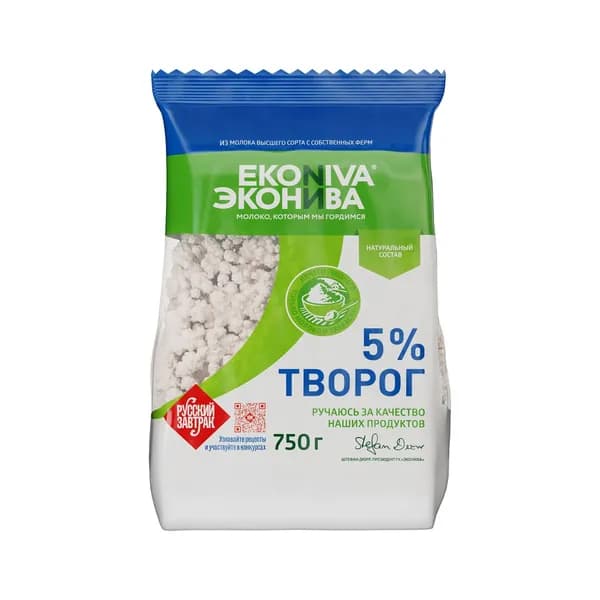 Творог ЭкоНива рассыпчатый 5%, 750г