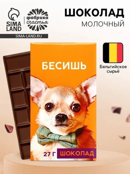 Молочный шоколад плиточный 27 г, 2 шт