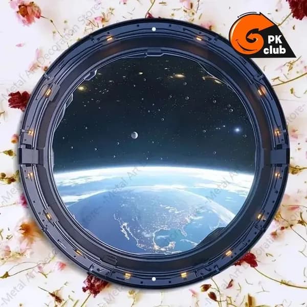 1шт 2D плоская Ретро-алюминиевое круглое настенное украшение,20x20cm