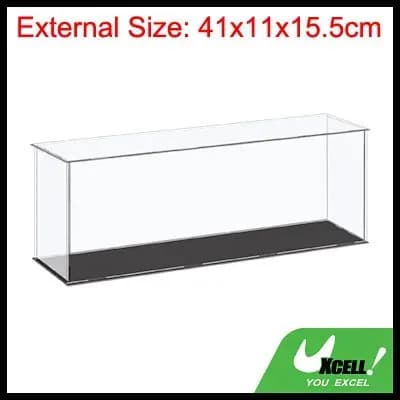 Прозрачный акриловый бокс для коллекций, 41x11x15.5 см, защита от пыли, для поделок и коллекций
