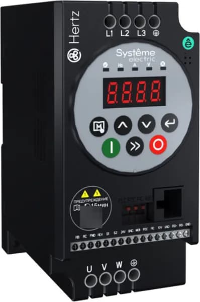 Частотный преобразователь Systeme Electric / Систем Электрик STV050 Hertz, LED панель оператора, в пластиковом корпусе черный, 72х142х110мм, 5.1А, 2.2кВт, 599Гц, 400В, IP20