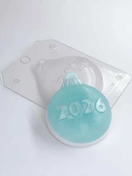 Новогодний шар 2026 форма пластиковая для мыла и шоколада