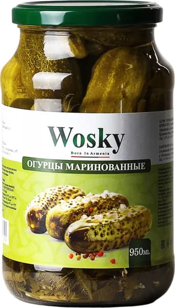 Огурцы маринованные Wosky, 990 г