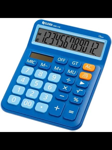 Калькулятор настольный Eleven CDC-110-BL, 12 разрядов, двой