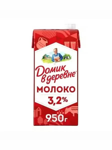 Молоко 3,2% ультрапастеризованное 950 г Домик в Деревне БЗМЖ