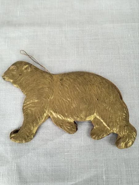 Ёлочная игрушка "Медведь". Картонаж.