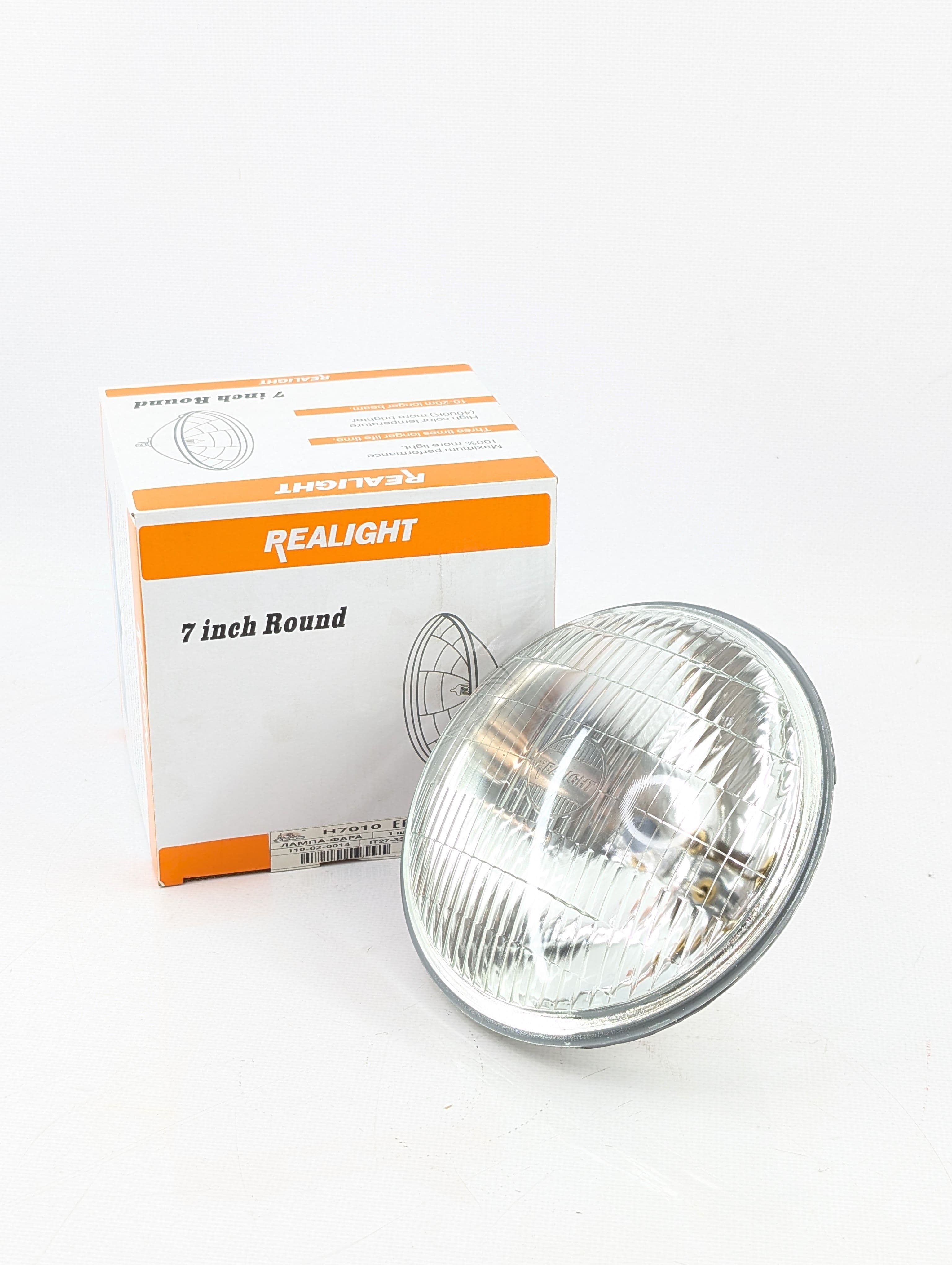 H7010 Лампа-Фара 12V 100/75W,7 дюймов круглая, REALIGHT
