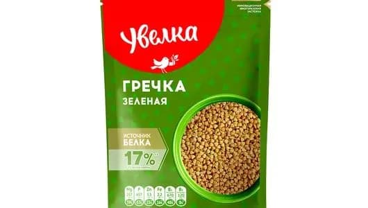 Крупа гречневая зеленая Увелка Ядрица непропаренная Экстра 450 г