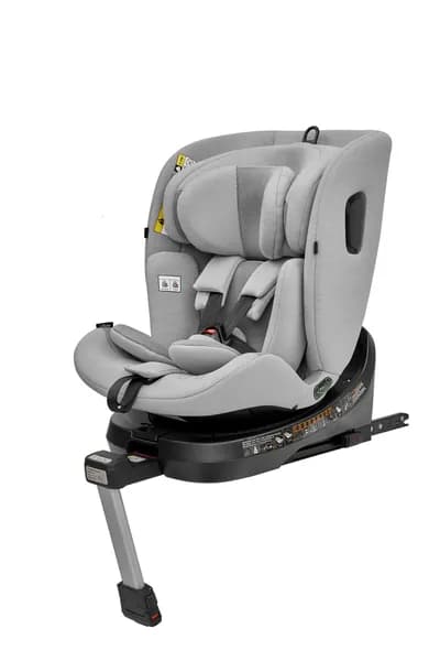 Автокресло с вращением 360 Peppy UNOfix 0-36 I-Size 40-150 см с упором в пол Grey серое
