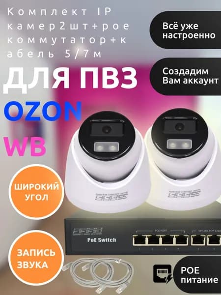 Комплект для ПВЗ 2 камеры + коммутатор(!IPEYE_ozon/WB!)