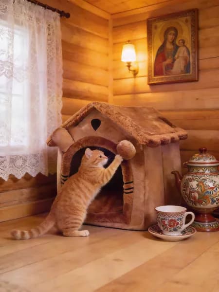 Домик/лежанка для кошек, изготовленная из высокоэластичного хлопка, удобная и не деформируется, подходит для