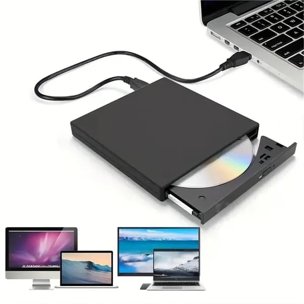 Внешний DVD-привод USB 3.0 и Type-C, без драйверов, для ноутбука и ПК, быстрый, чтение и запись дисков, лёгкий и тихий
