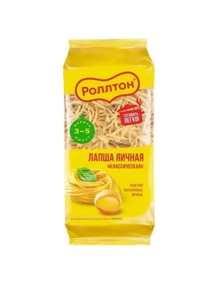 Лапша Роллтон Яичная Классическая, 400гр