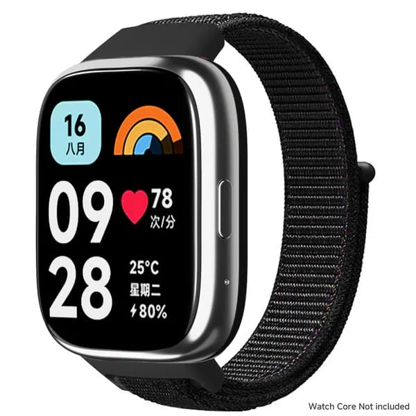 Нейлоновый ремешок, подходящий для Redmi Watch 3 Lite/Watch 3 Active, с пряжкой-петлей и застежкой-липучкой, легкий и удобный.