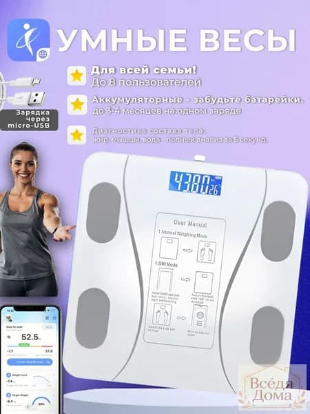 Напольные весы Весы, нагрузка 180 кг, точность 50 г