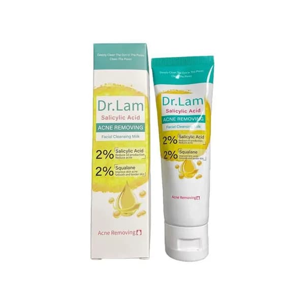 Очищающее молочко для лица Dr.Lan с 2% салициловой кислотой и скваланом, пенка против акне и черных точек для жирной кожи, 100 г