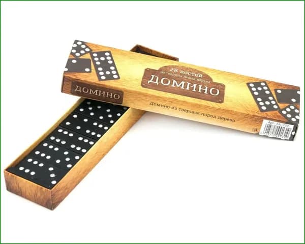 Игра Домино из твердых пород дерева , в картонной коробке 21*5 см
