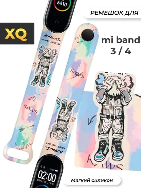 Ремешок для Xiaomi Mi Band 4 / Ремешок для Xiaomi Mi Band 3 / с рисунком с картинкой K-multicolor