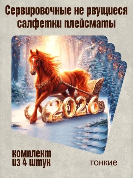 Сервировочные не рвущиеся салфетки плейсматы новый год
