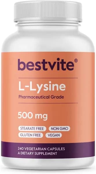 L-лизин без наполнителя BESTVITE 500 мг (240 растительных капсул) - Vegan