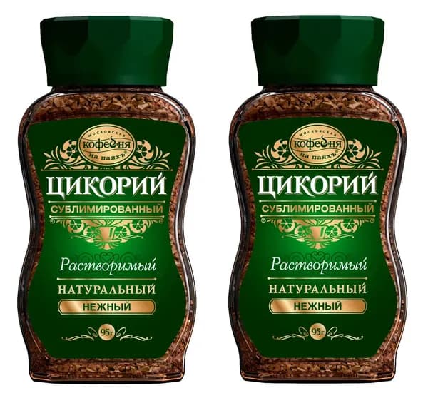 Цикорий сублимированный растворимый Нежный(Зеленый) На паях 95 гр (Набор из 2 шт)