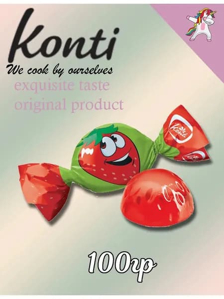 Конфеты Желейные Живинка вкус Клубника с йогуртом