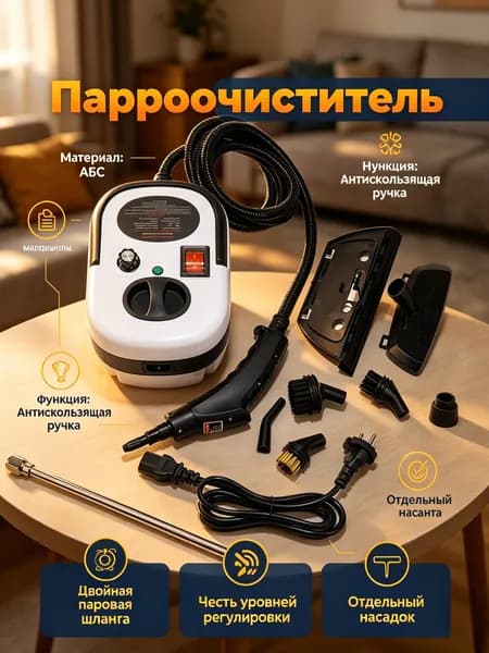 Пароочиститель Пароочистительная машина 2500 Вт, насадки - 1 шт
