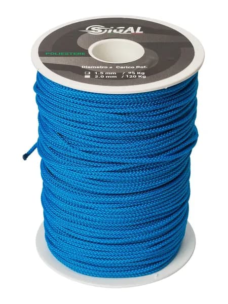 Линь для подводной охоты SIGALSUB ELECTRIC BLUE POLYESTER 2.0 мм, 10 метров