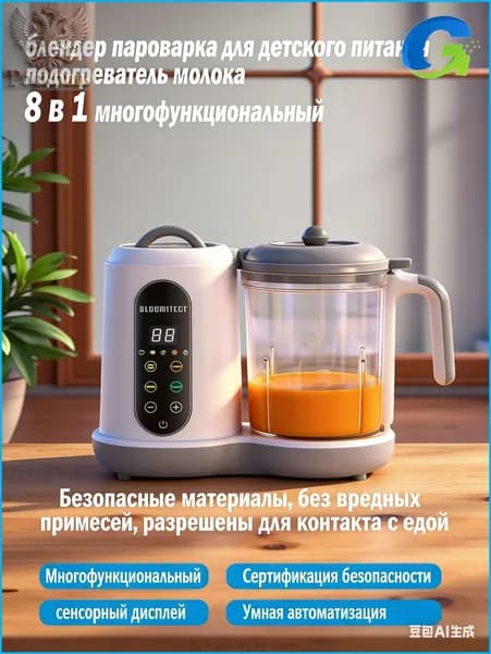 Погружной блендер Блендер-пароварка для детского питания 8 в 1-7ad22a2749ca