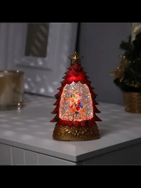 Светодиодная фигура Дед Мороз на олене 9х15 см