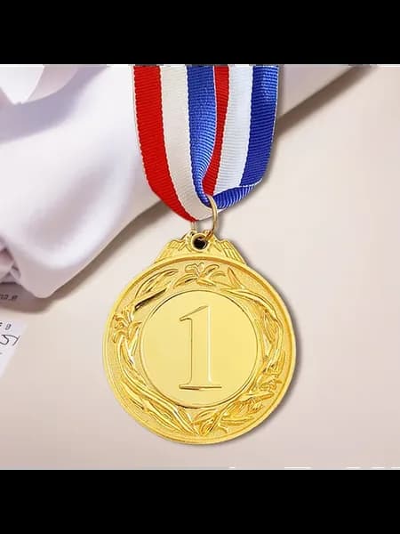 Золотая медаль 5см с лентой для спорта, победа