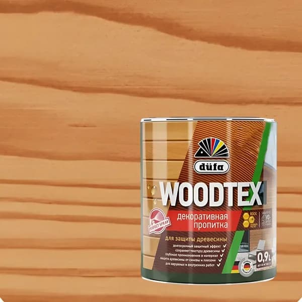 Декоративная пропитка для древесины Dufa Woodtex полуматовая (0,9л) орегон