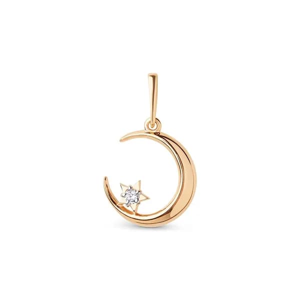 Подвес с фианитом из красного золота 585 пробы 585GOLD