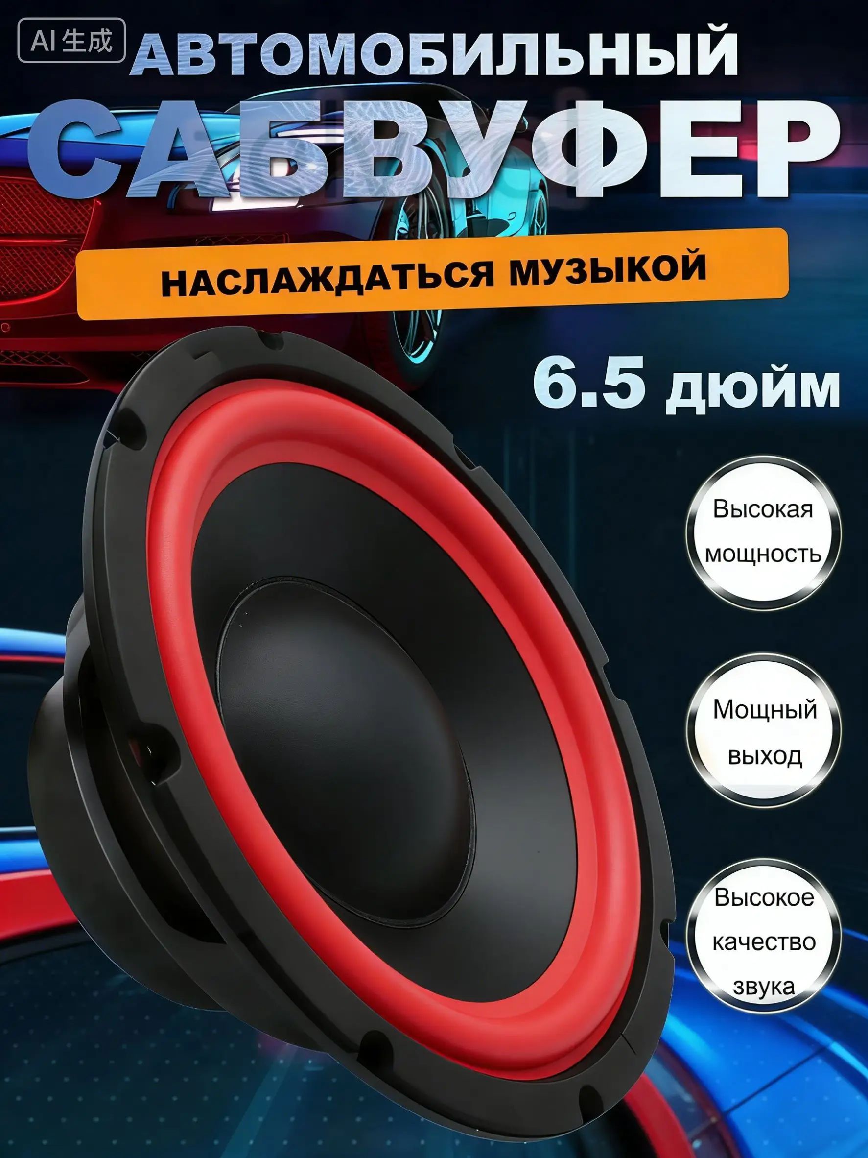 Сабвуфер автомобильный, 16.5 см (6.5 дюйм.)