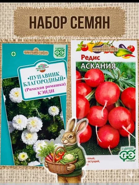 Ромашка Кэнди 0.05г и редис Аскания 2г