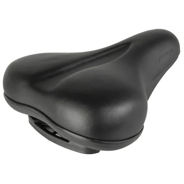 Седло велосипедное Ventura Elastomer trekking saddle с замком, с эластомером, с боковой защитой и рукояткой, черный