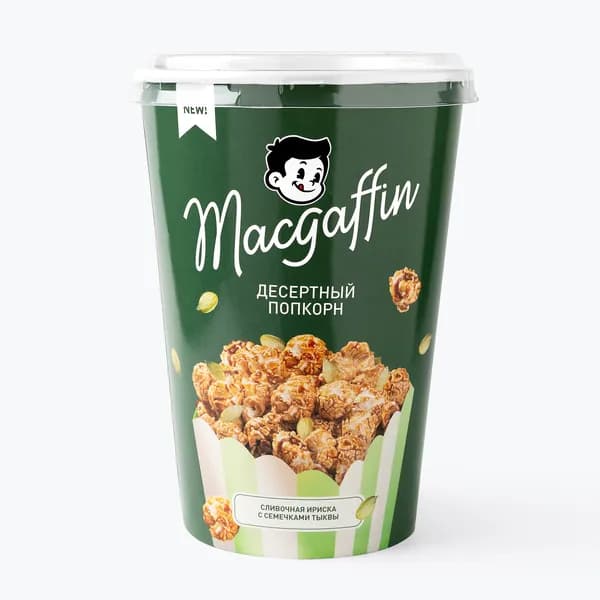 Попкорн  MACGAFFIN, карамельный, сливочная ириска c семечками тыквы, 120 г
