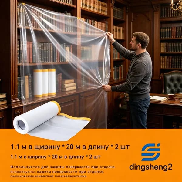 Защитная пленка для ремонта и мебели 1.1х20 м 2 шт