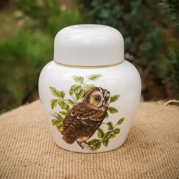 Чайная банка с совой Coalport, Англия, 1980-1990 гг.