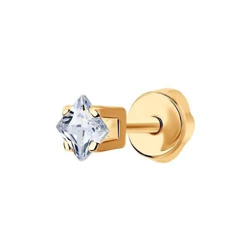 Серьга 1 шт пусеты из золота 585 пробы