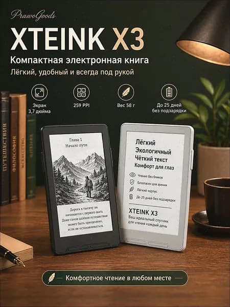 4.3" Электронная книга, белый, слоновая кость