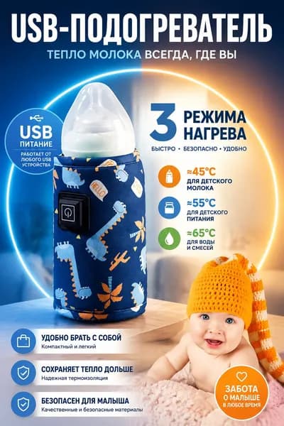 Подогреватель для детских бутылочек, чехол, термосумка, термос, синий, Universal-Sale