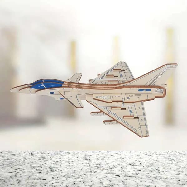 Бамбуковый 3d пазл деревянный военный самолёт j10 для детских игр