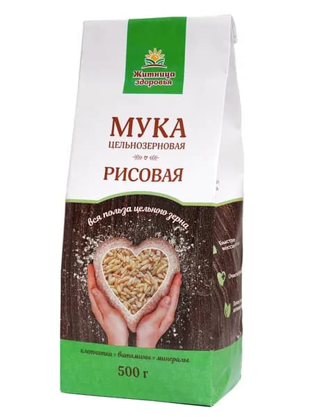 Рисовая мука цельнозерновая из бурого риса Житница здоровья 500 гр.