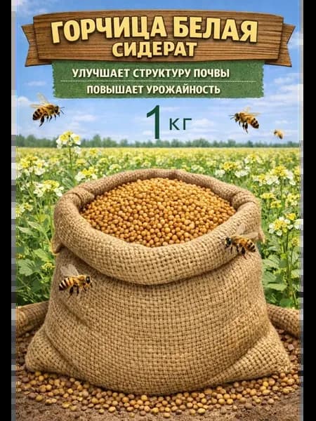 Горчица семена сидерат на посадку 1 кг