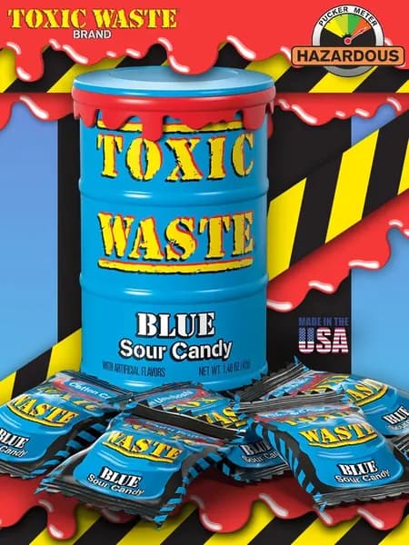Кислые конфеты Toxic Waste, суперкислые леденцы Токсик Вейст