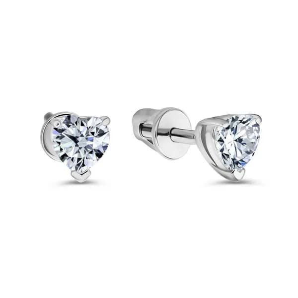 Серьги женские с фианитами серебро 925 пробы 585GOLD