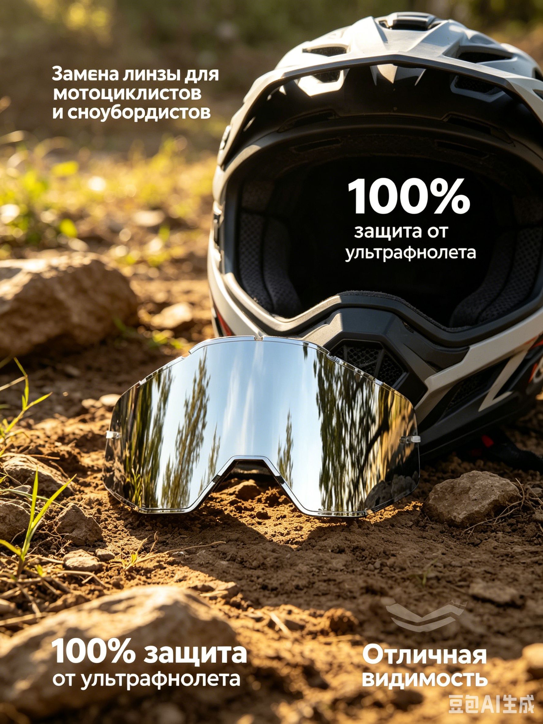 Мотоочки, цвет: серебристый